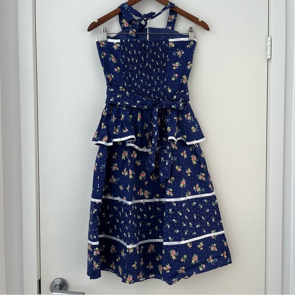 NWOT Gunne Sax x ModCloth Twirling Moments Blue Floral Peplum Dress S - Picture 9 of 16
